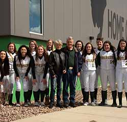 Softball Team with Donor. Batting Cages, Loucks Family Donation