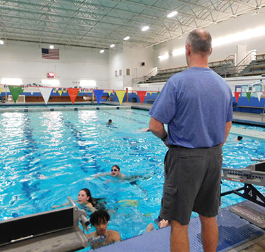 Pool - Teacher watching kids swimming in a pool